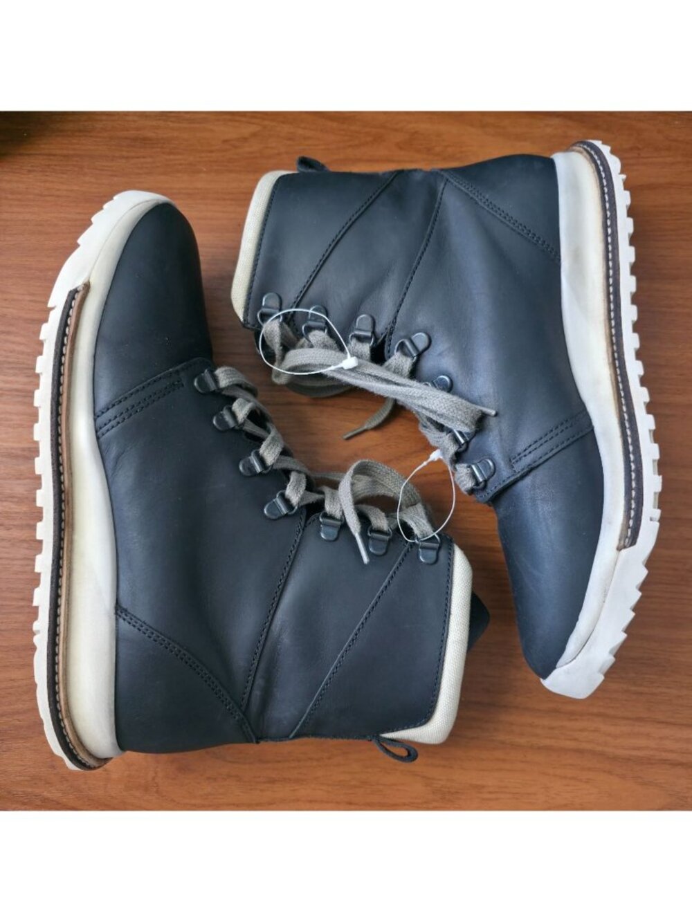 Rick Owens x Hood Rubber Co LACE UP DIRT GRAFTON Black Leather Boots Sz EU39/US6 - Picture 4 of 13